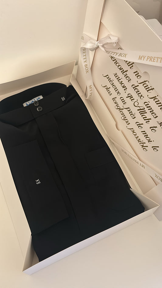 Qamis noir blanc gris bleu marine kaki