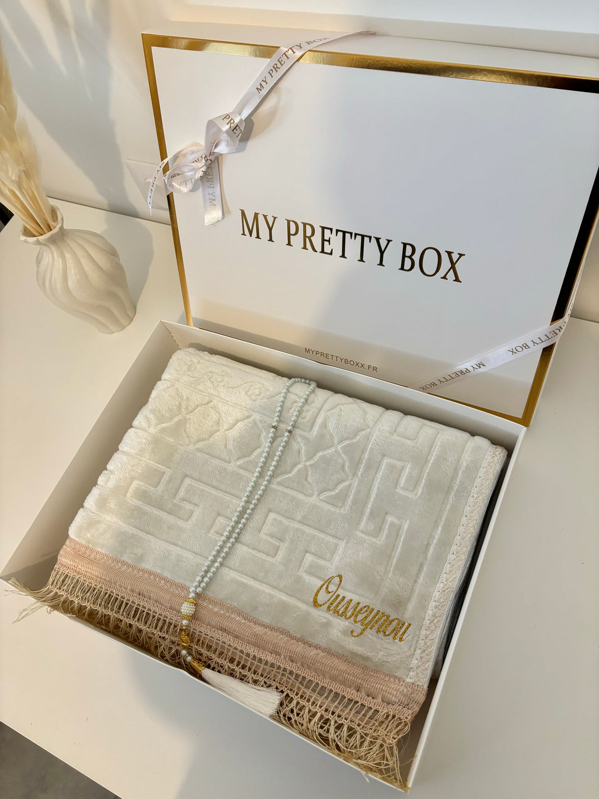 Coffret tapis de prière personnalisé
